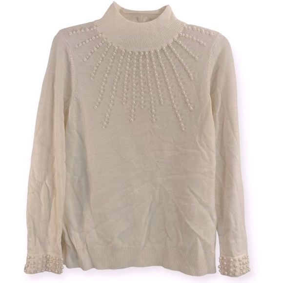Seventh Avenue Turtleneck Sweater with Pearl Accents Size L‎ - Picture 2 of 3
